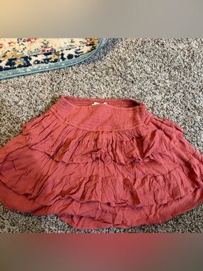 Hollister Tiered Mini Skirt in Dusty Rose